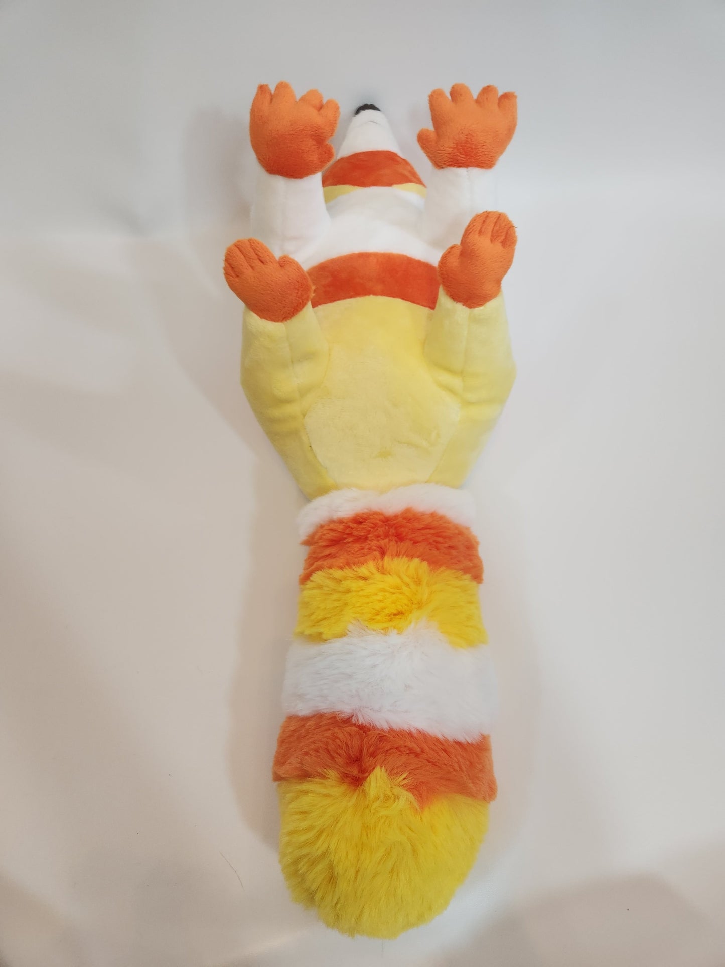 Raccoon plush (candy corn, minky)