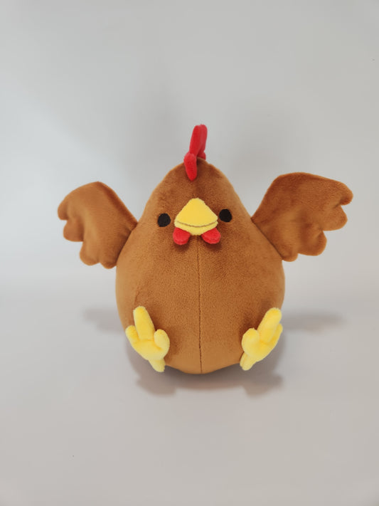 Brown chonky chicken with hats (1mm minky)