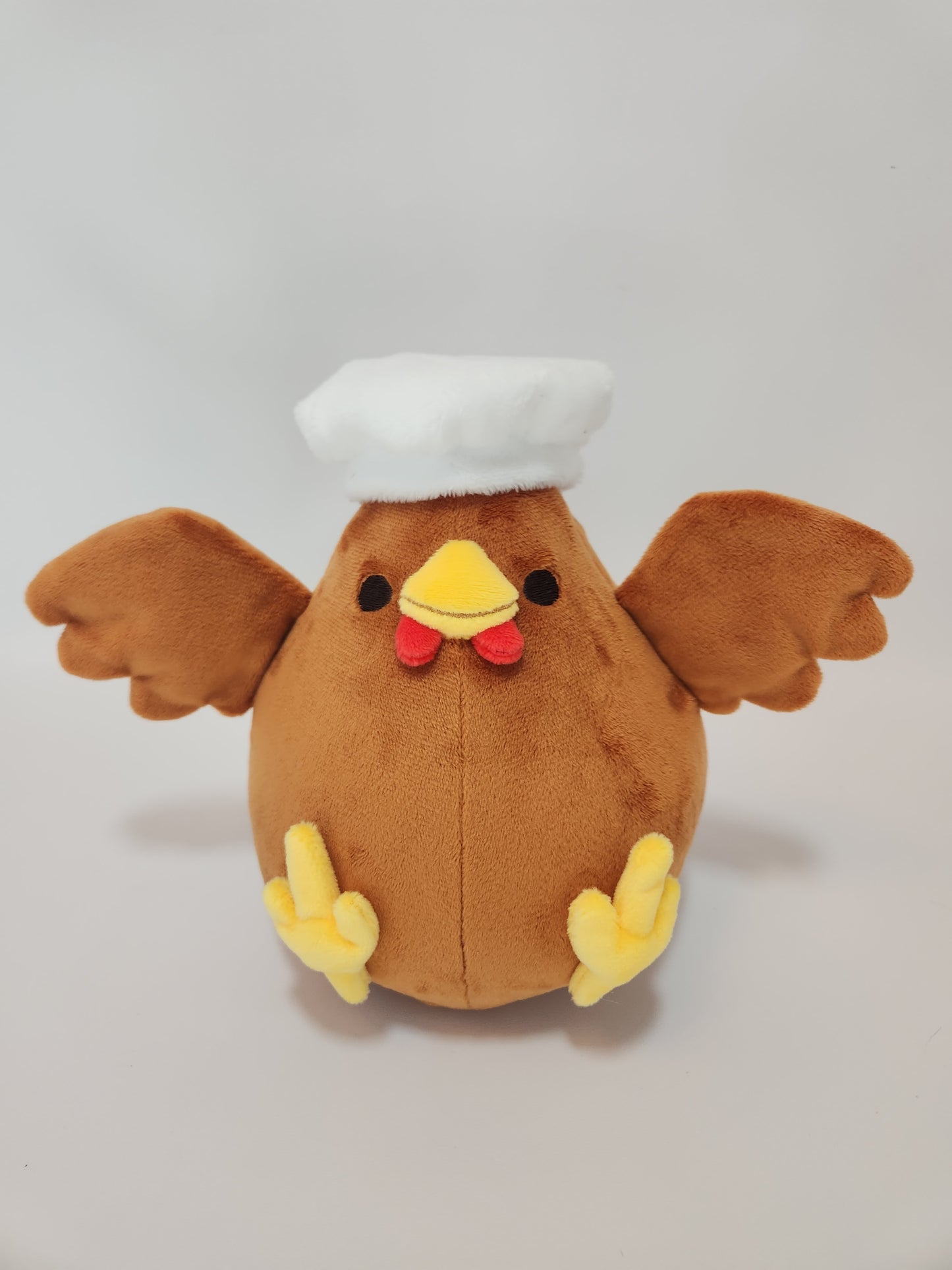 Brown chonky chicken with hats (1mm minky)