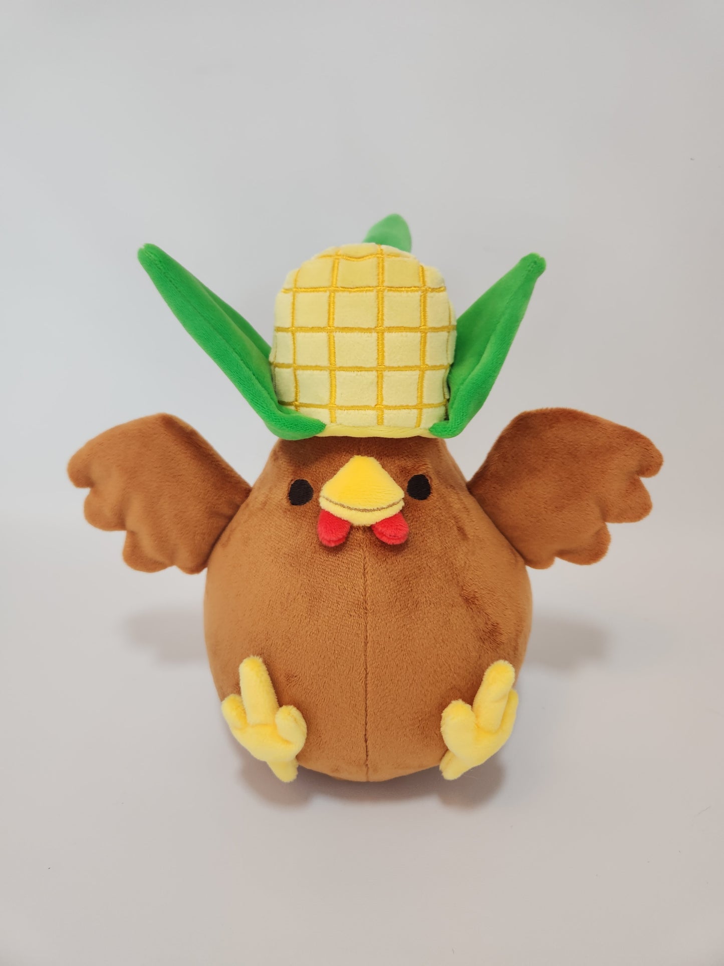 Brown chonky chicken with hats (1mm minky)