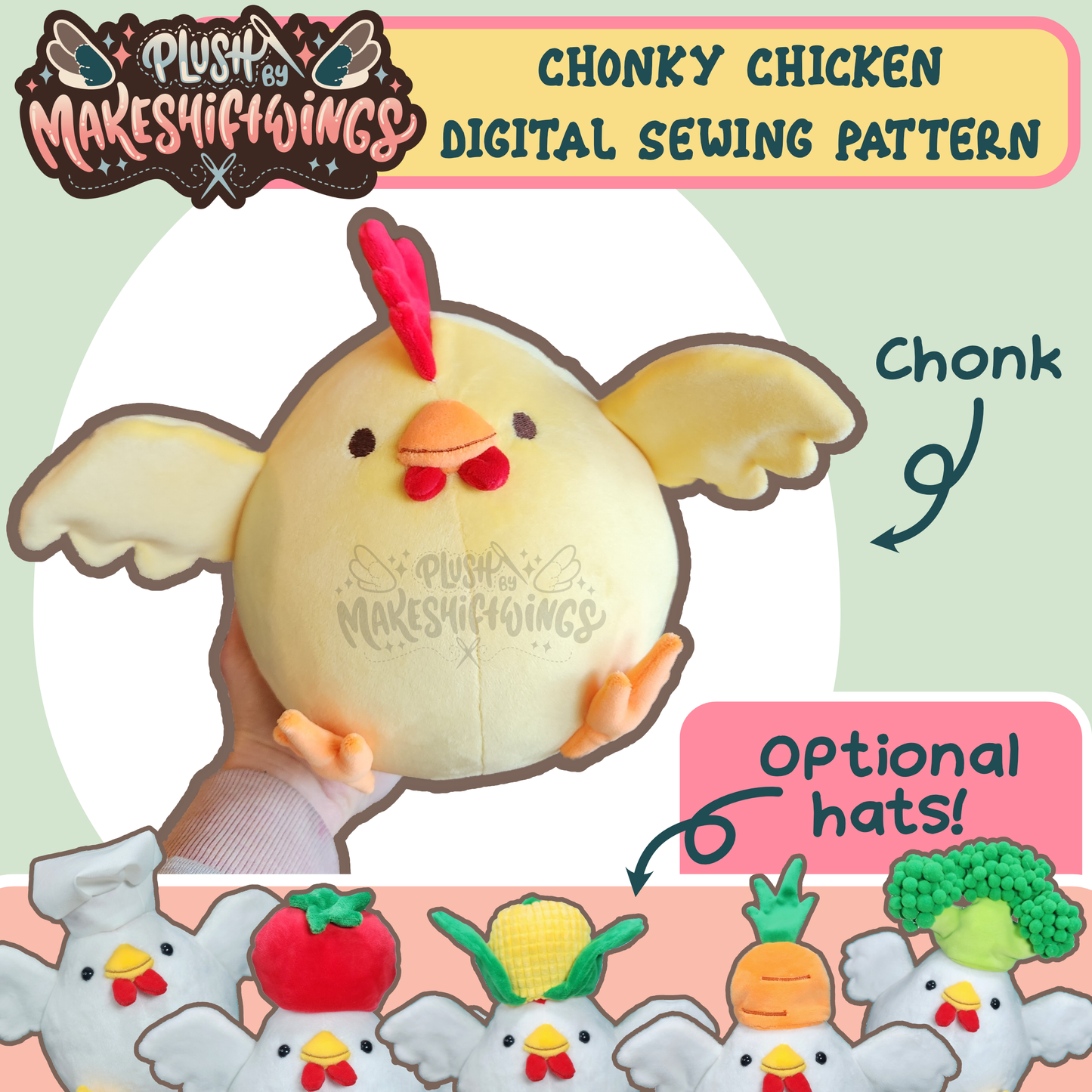 SEWING PATTERN - Chonky Chicken Plush