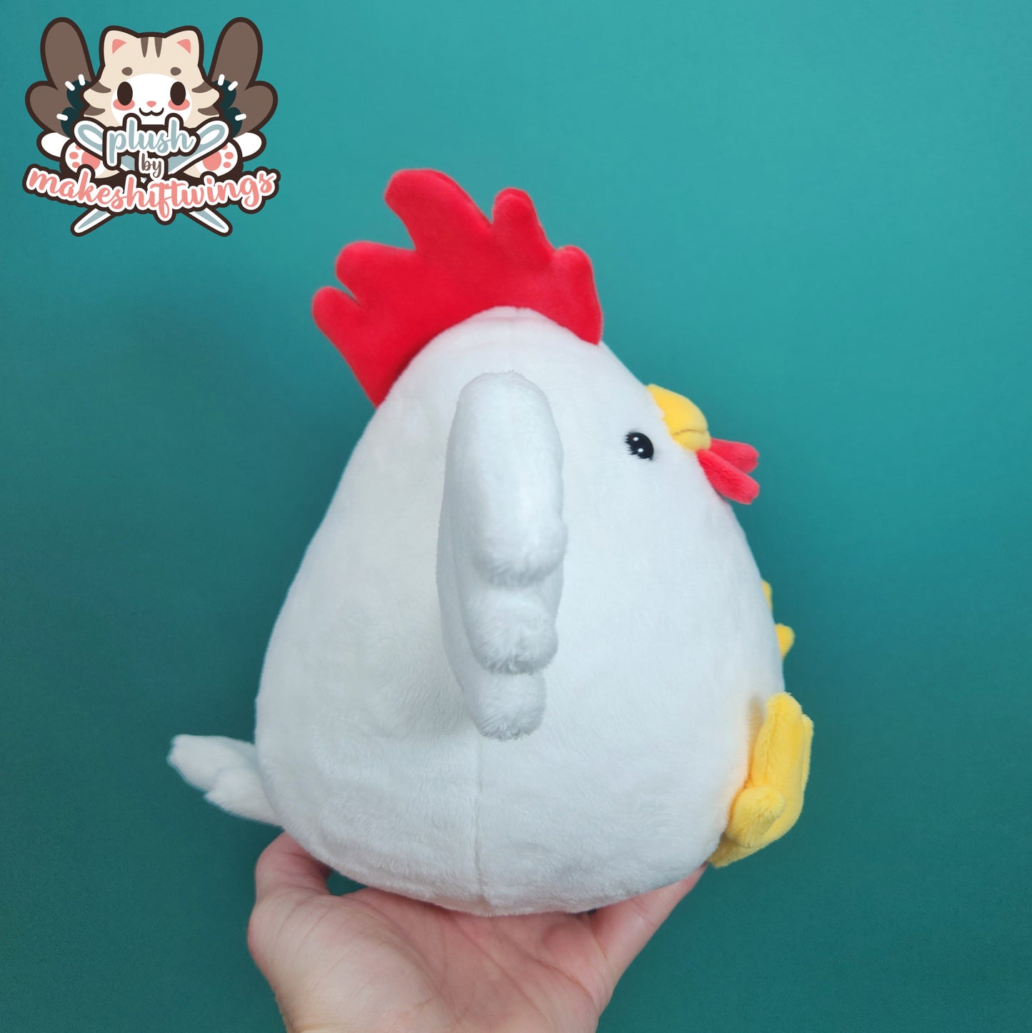 White chonky chicken with hats (3mm minky)