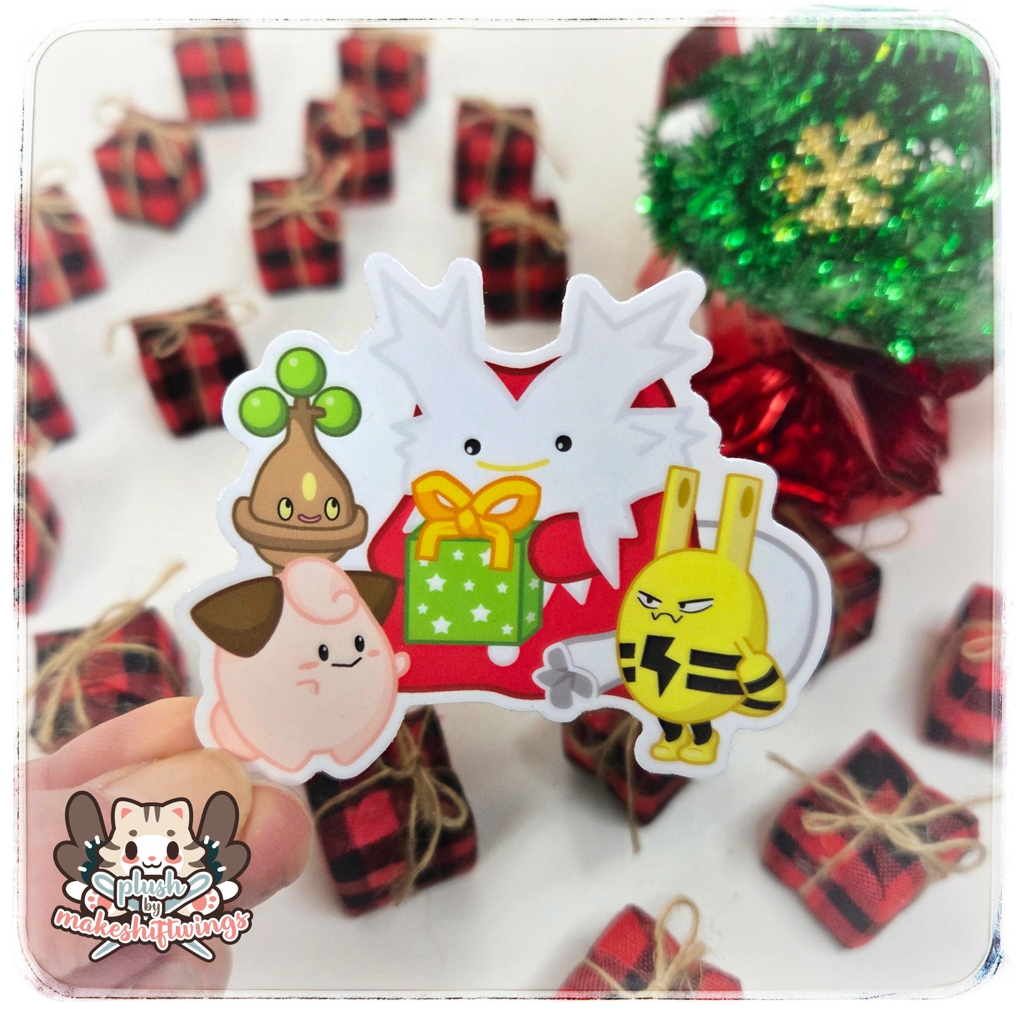 Gift delivering bird sticker