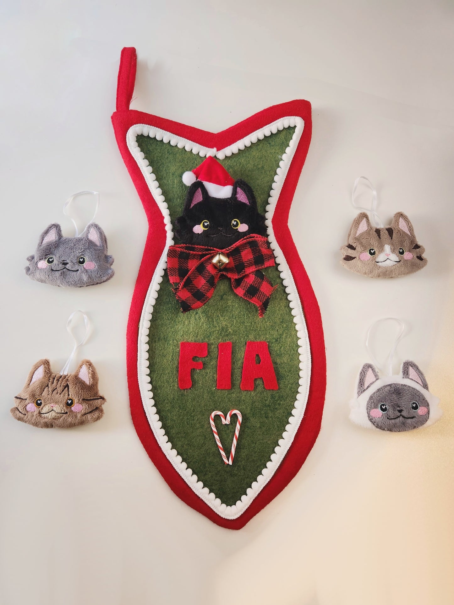 SEWING PATTERN - Fish-Shaped Cat Stocking and ITH Cat Face