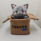 PROTOTYPE PLUSH - Cat in a Box (Grey Treats)