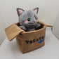 PROTOTYPE PLUSH - Cat in a Box (Grey Treats)