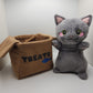 PROTOTYPE PLUSH - Cat in a Box (Grey Treats)