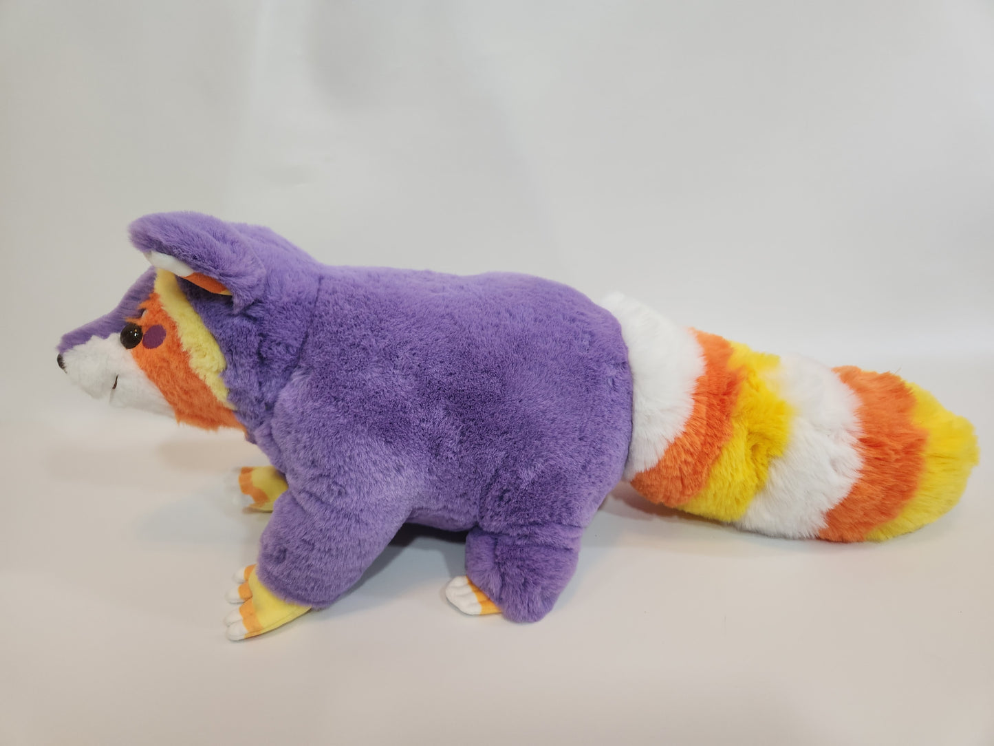 Raccoon plush (purple candy corn)