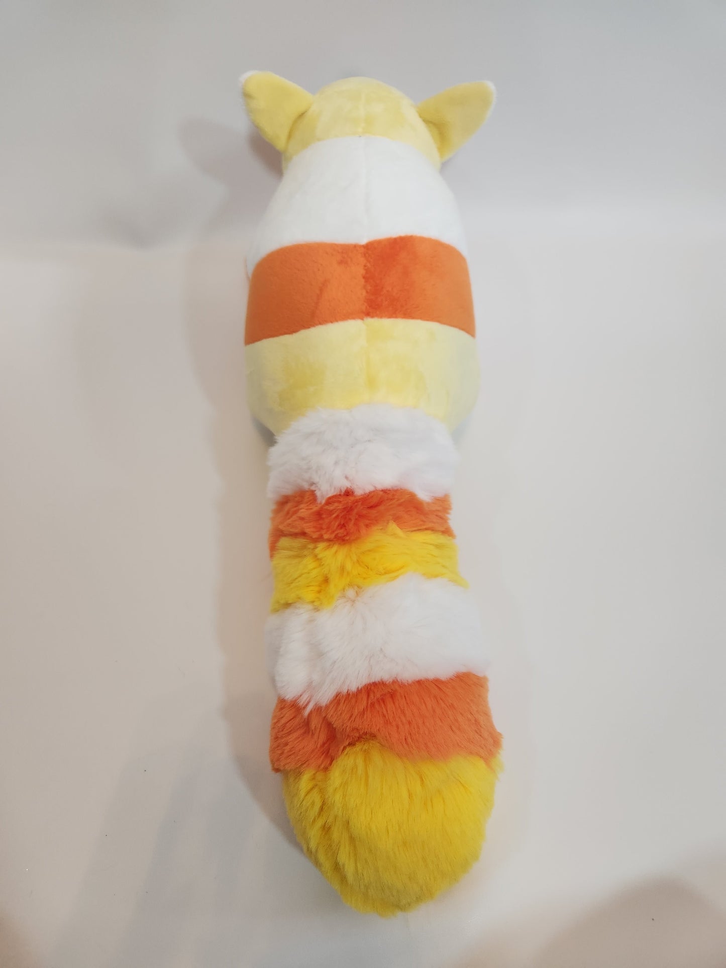 Raccoon plush (candy corn, minky)