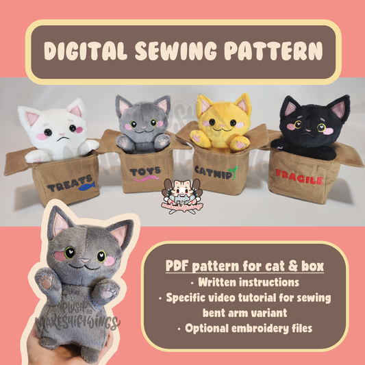 SEWING PATTERN - Cat in a Box Plush