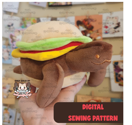 SEWING PATTERN - Burger Turtle Plush