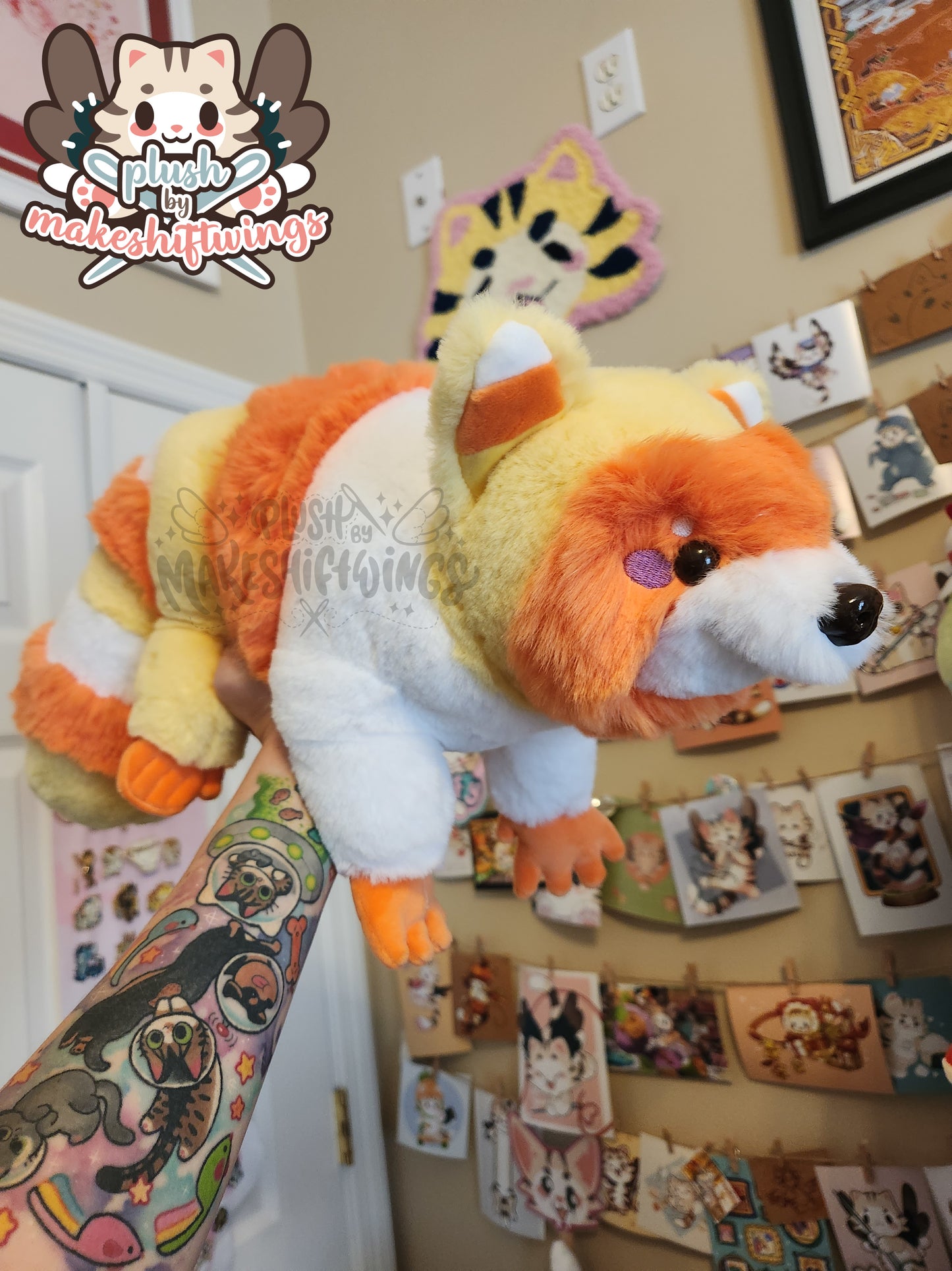 Raccoon plush (candy corn, luxe cuddle)