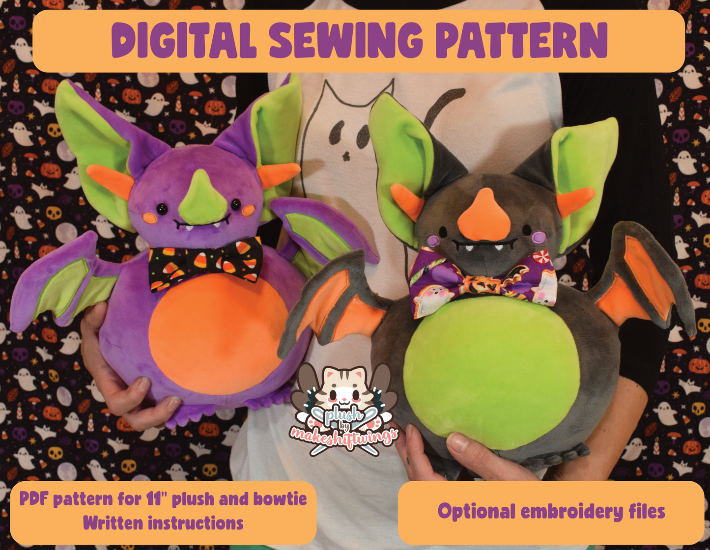 SEWING PATTERN - 11" Fat Bat Plush