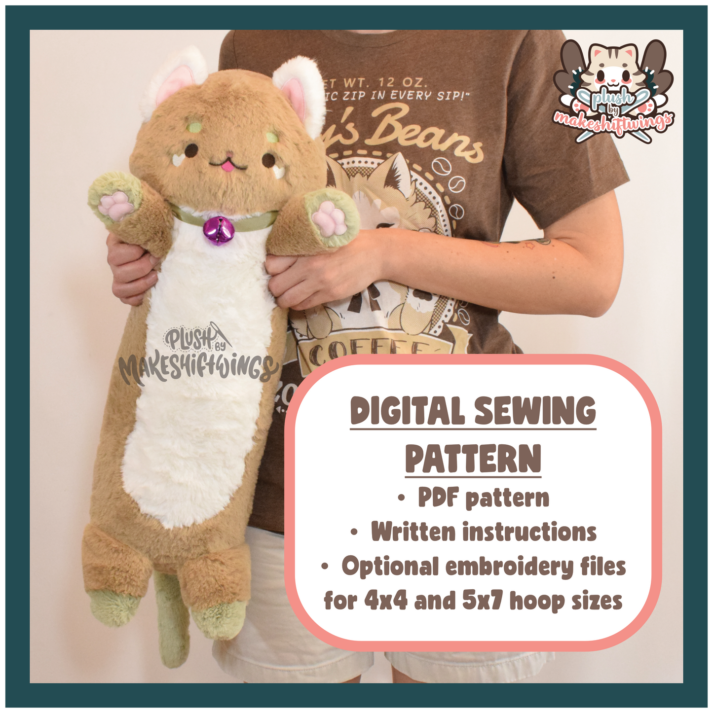 SEWING PATTERN - Long Cat Plush