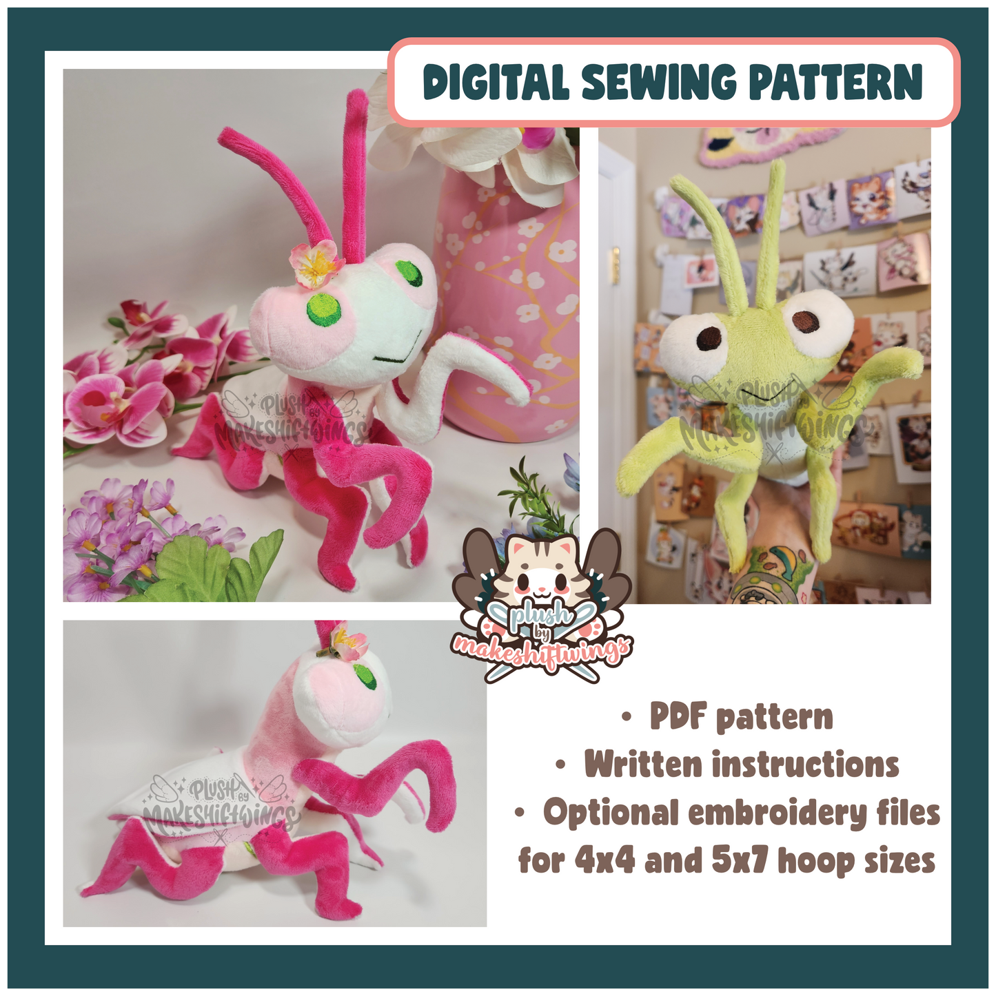 SEWING PATTERN - Praying Mantis Plush