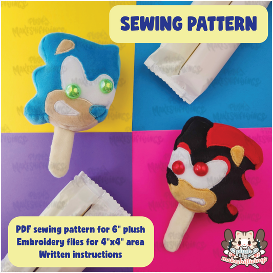 SEWING PATTERN - 6" Hedgehog Popsicle Plushies