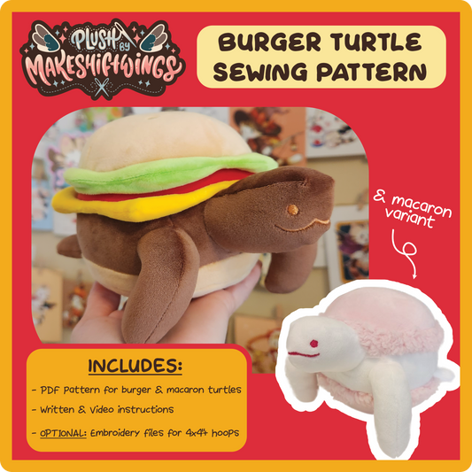 SEWING PATTERN - Burger Turtle Plush