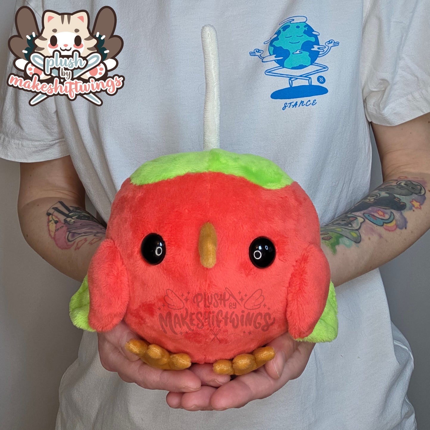 Candy apple owl plush