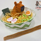 Capybara ramen bowl (minky, closed eyes)
