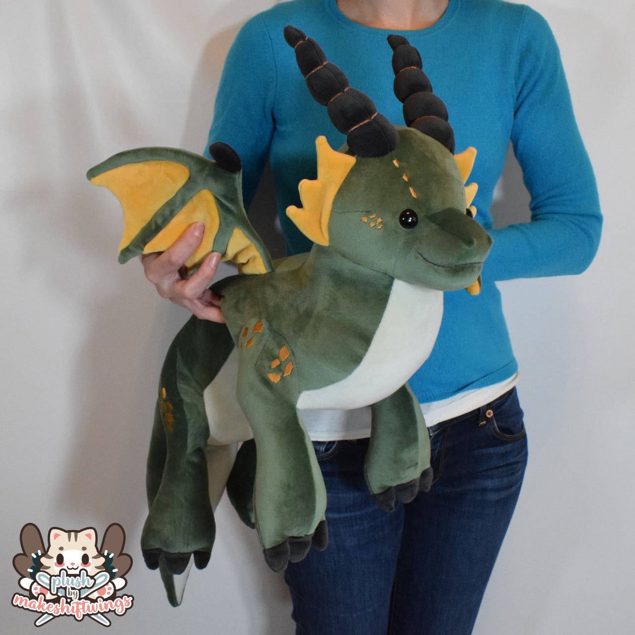 Floppy Dragon Plush (Green mochi) – Plush by makeshiftwings