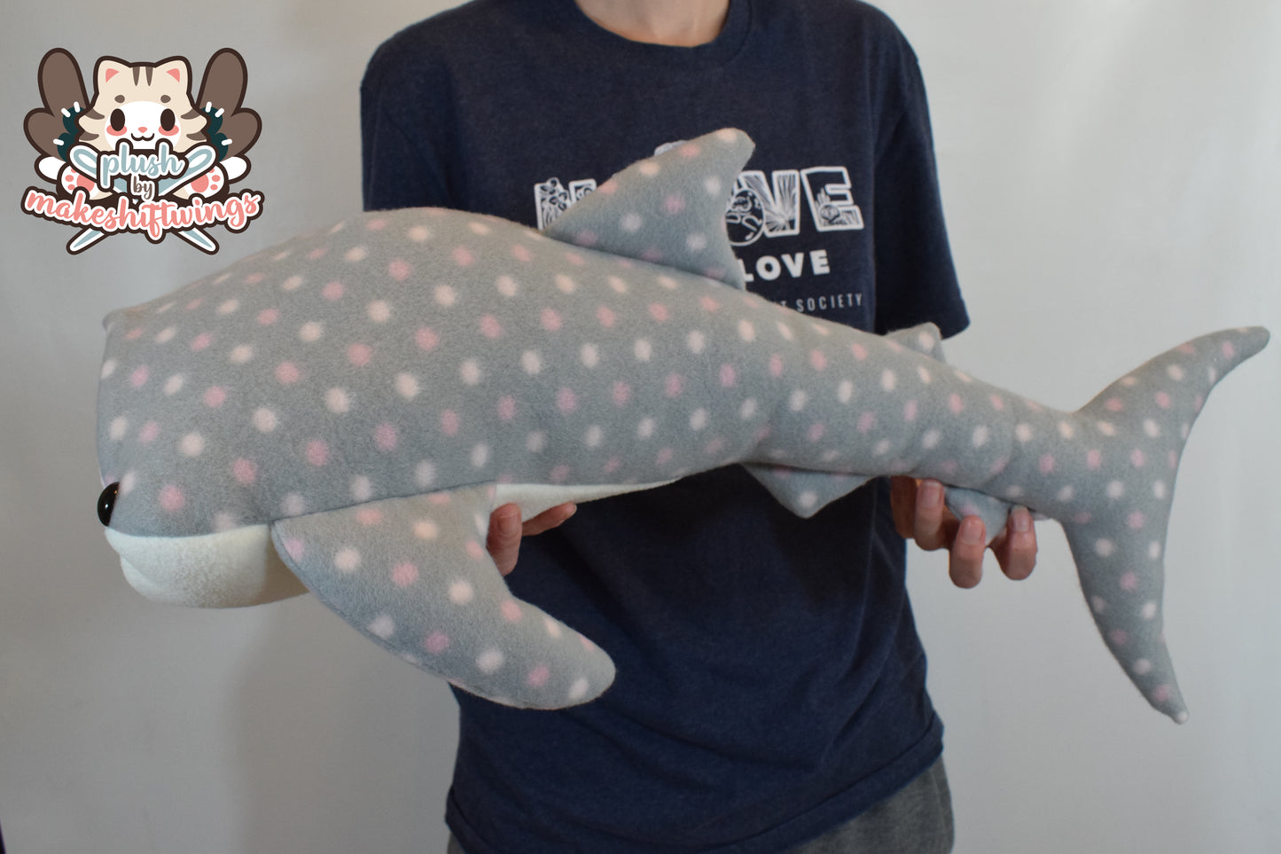 Whale Shark Plush (Fleece, grey spots)