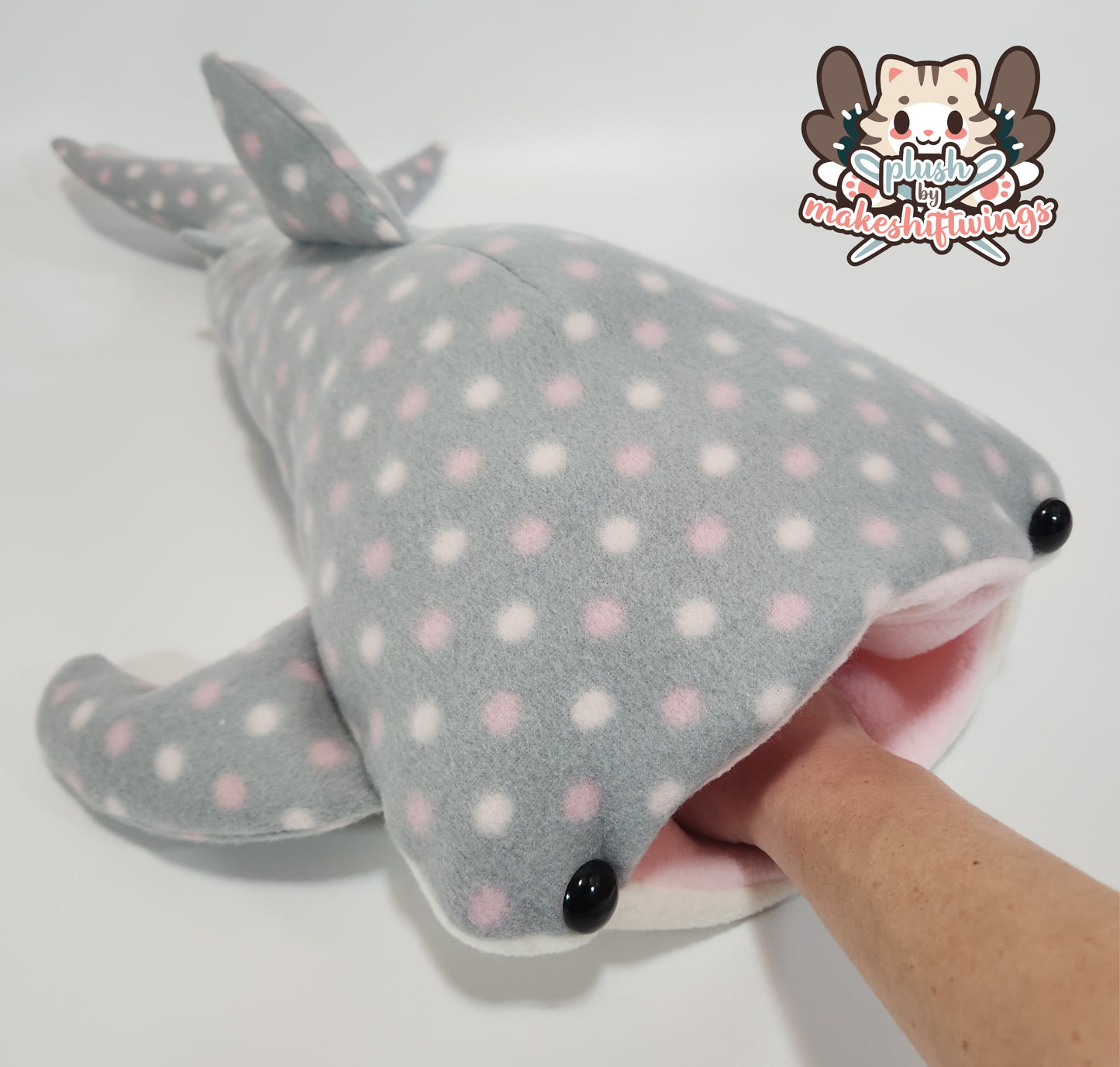 Whale Shark Plush (Fleece, grey spots)