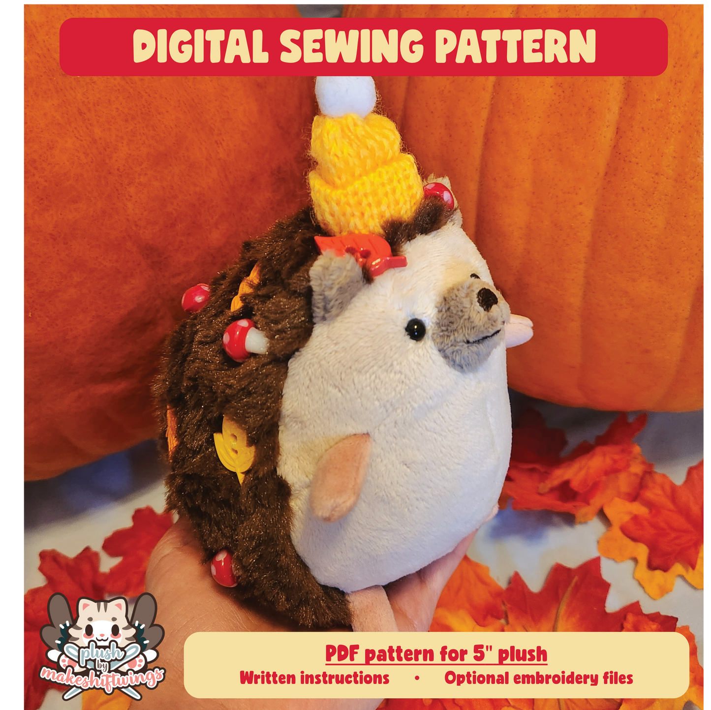 SEWING PATTERN - 5" Hedgehog Plush