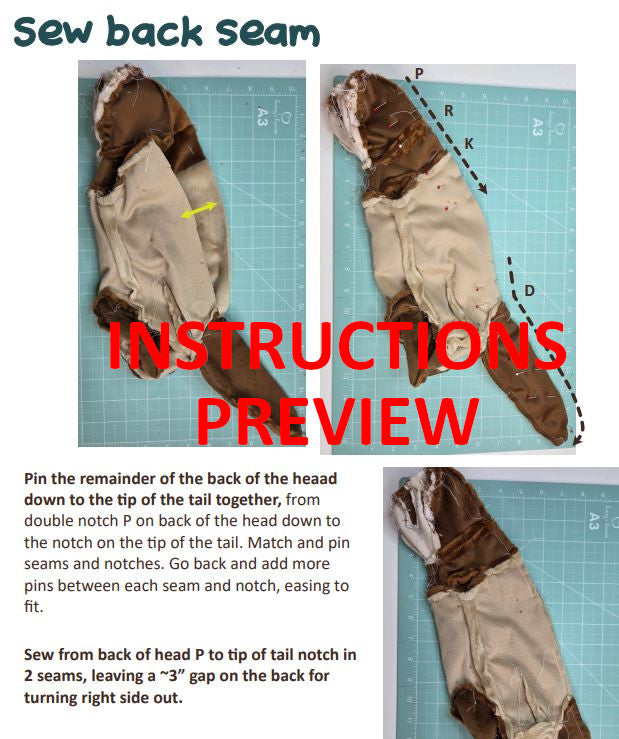 SEWING PATTERN - Ferret plush with clown costume