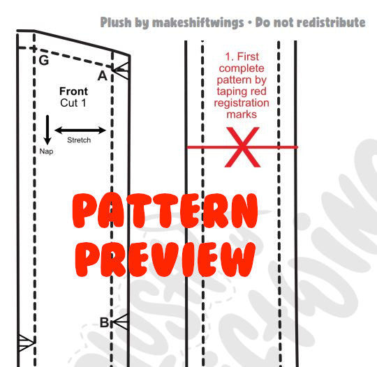 SEWING PATTERN - Long Cat Plush