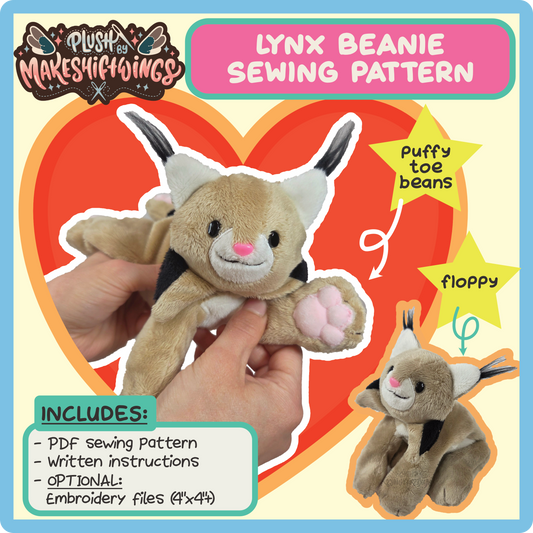 SEWING PATTERN - Lynx beanie plush