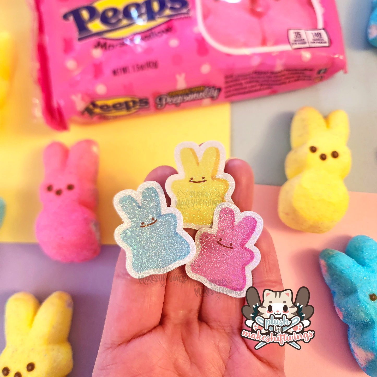 Mini glittery peepitto sticker set
