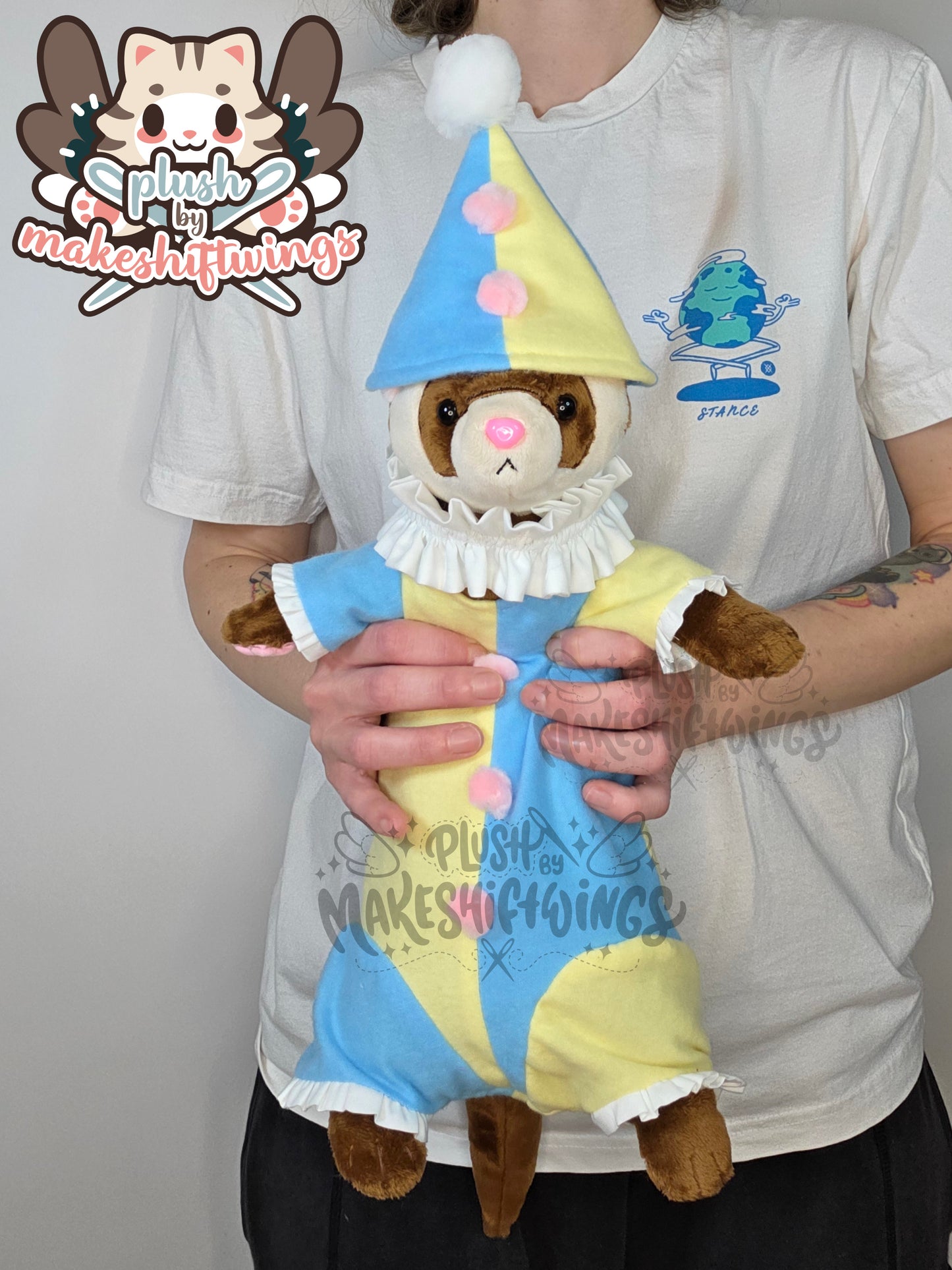 Clown ferret plush