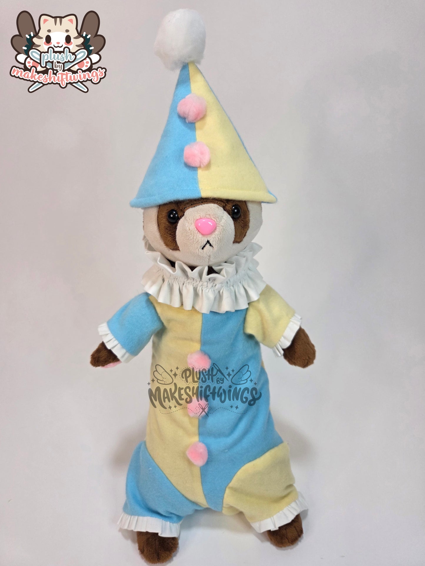 Clown ferret plush