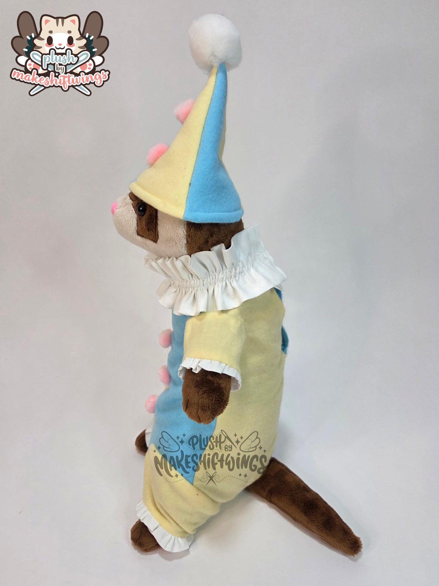 Clown ferret plush