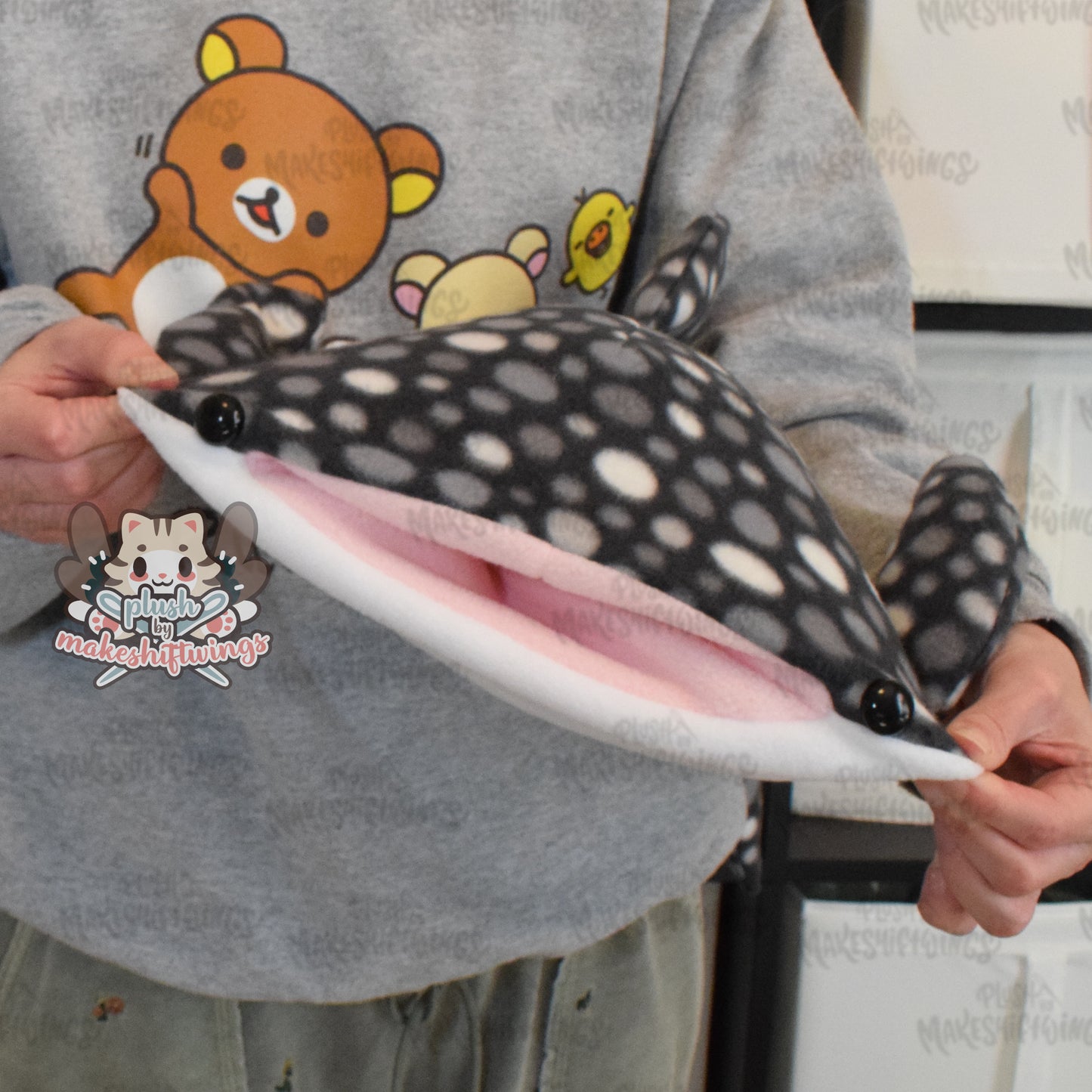 Whale Shark Plush (Fleece, black spots)