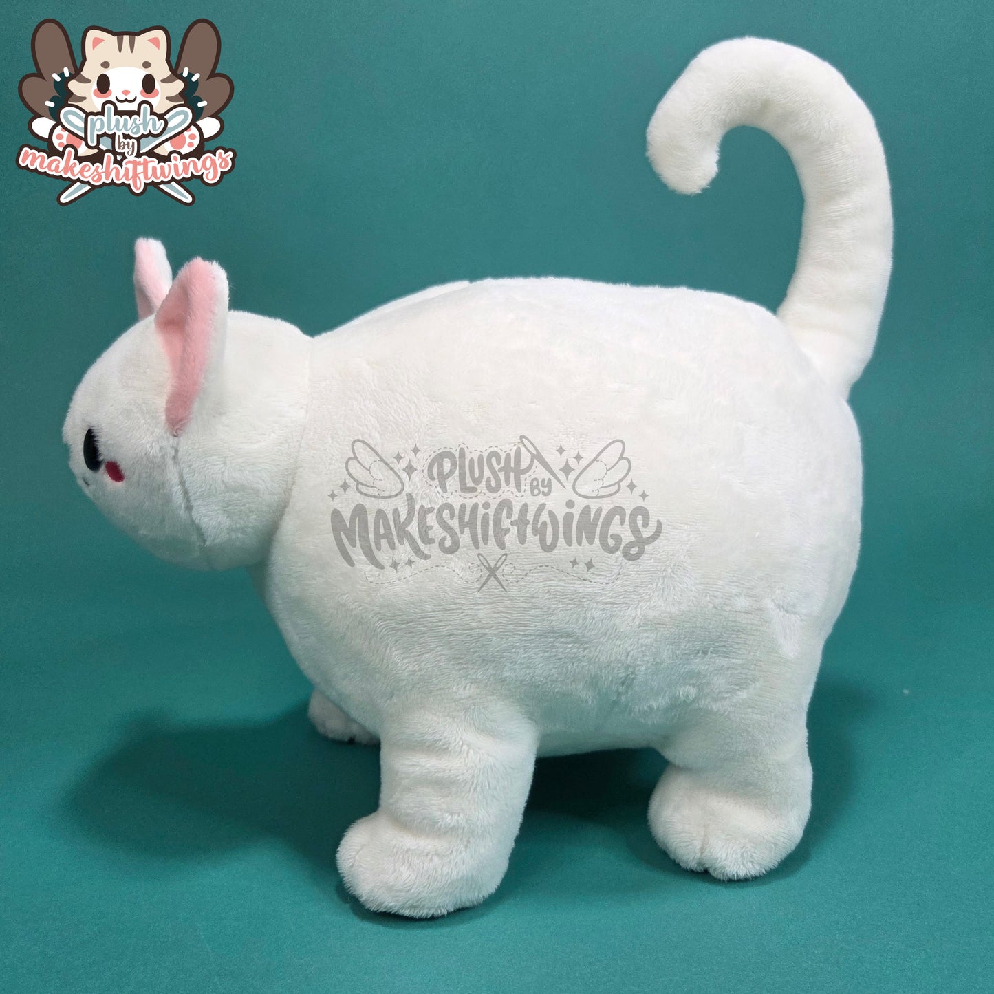 White fat cat in a sweater