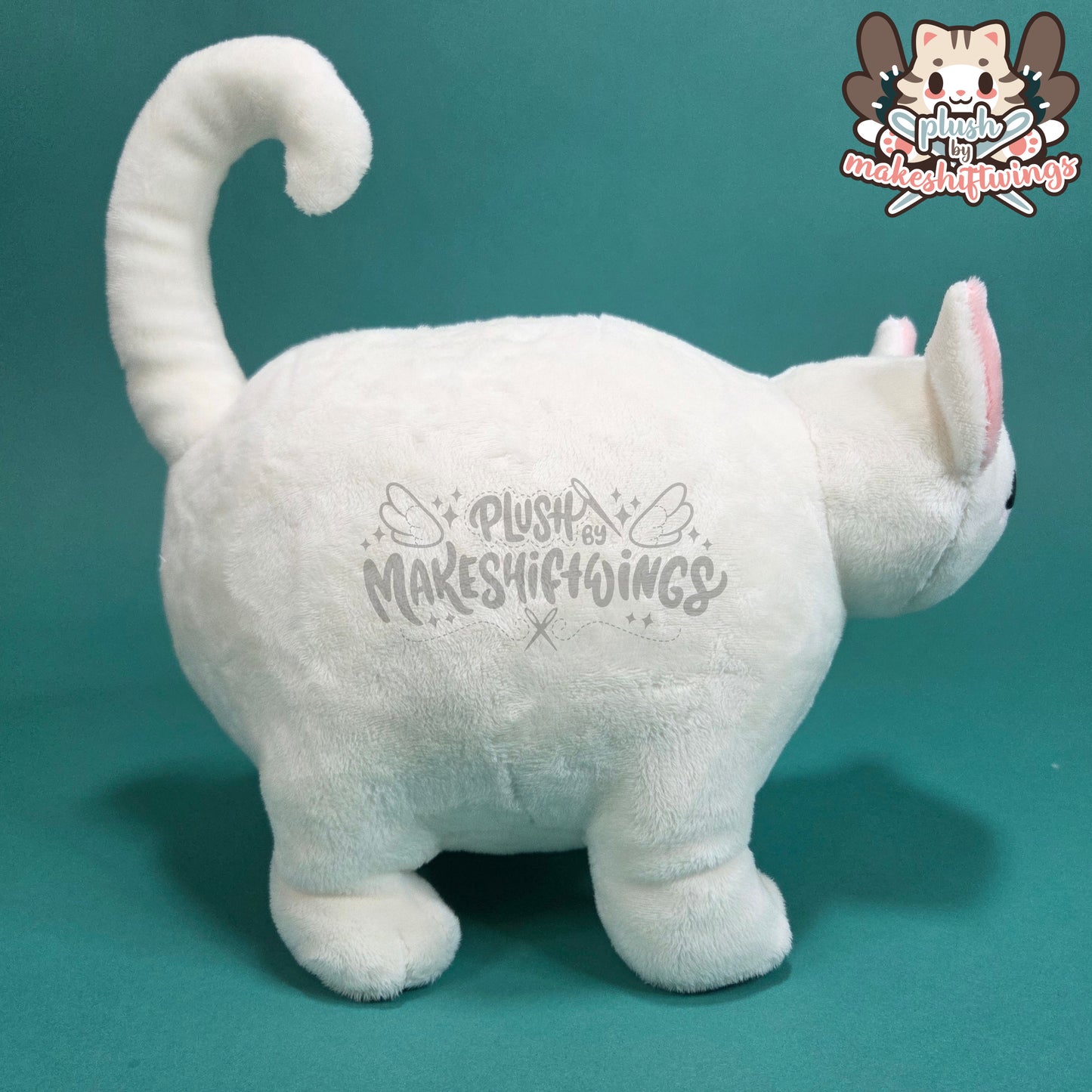 White fat cat in a sweater